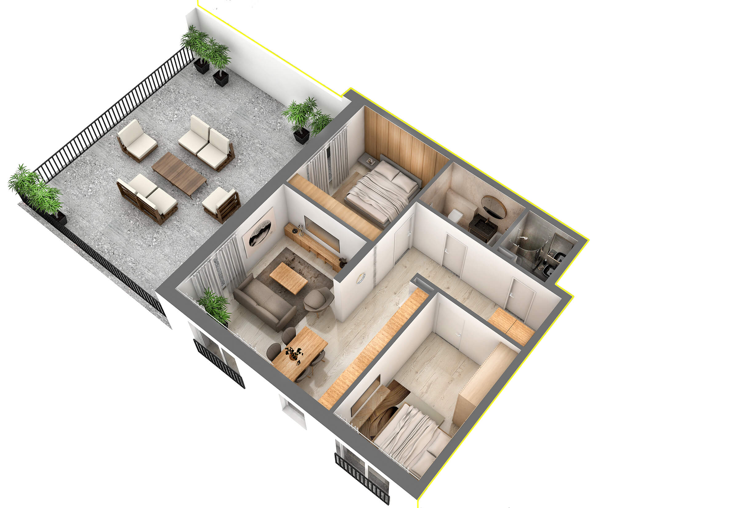 Penthouse Apartment 3 rooms type P1